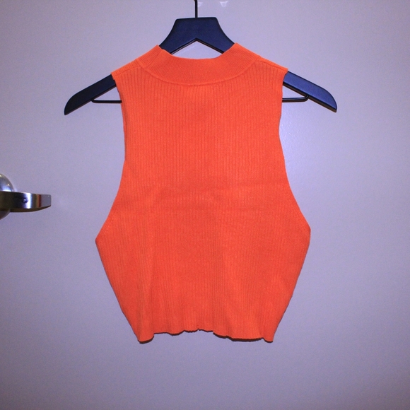 Neon Orange Ribbed Top - Picture 3 of 5